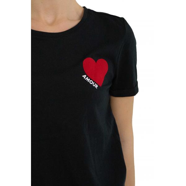 Maglia girocollo con cuore Only